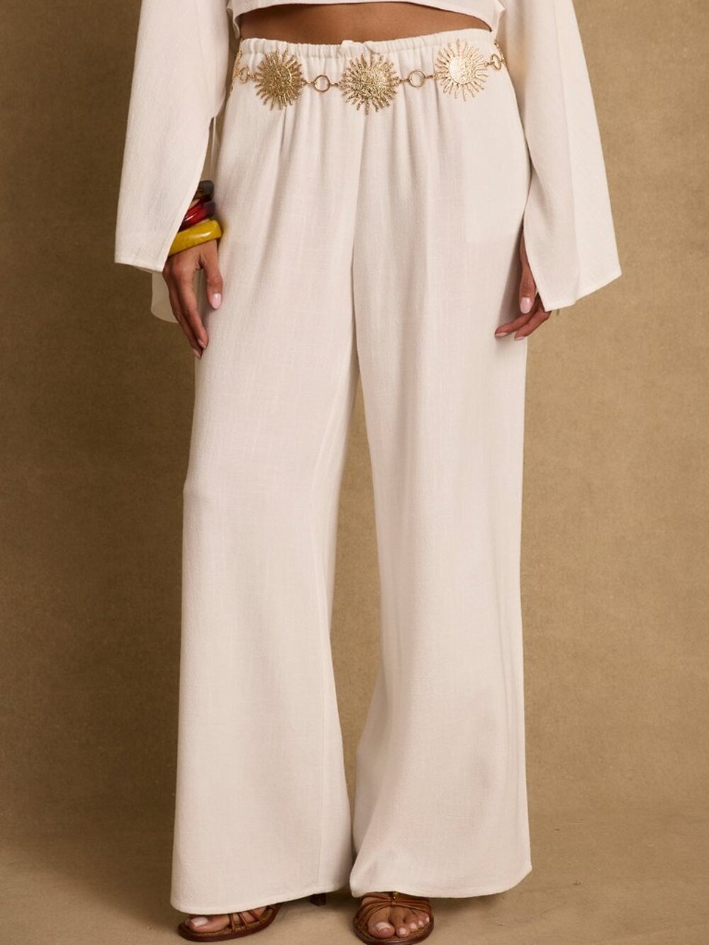 NWT 12th Tribe Clear Breeze White Linen Pants Size S - Picture 3 of 4